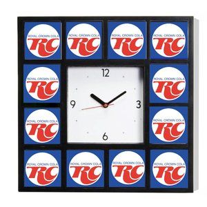 Royal Crown RC Cola Clock promo around the Clock with 12 surrounding images